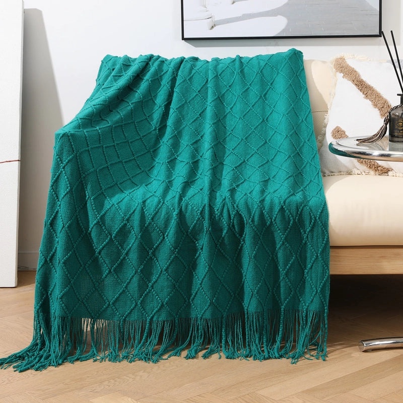 Cozy Solid Color Acrylic Fiber Blanket for Home | Bedding & Blankets