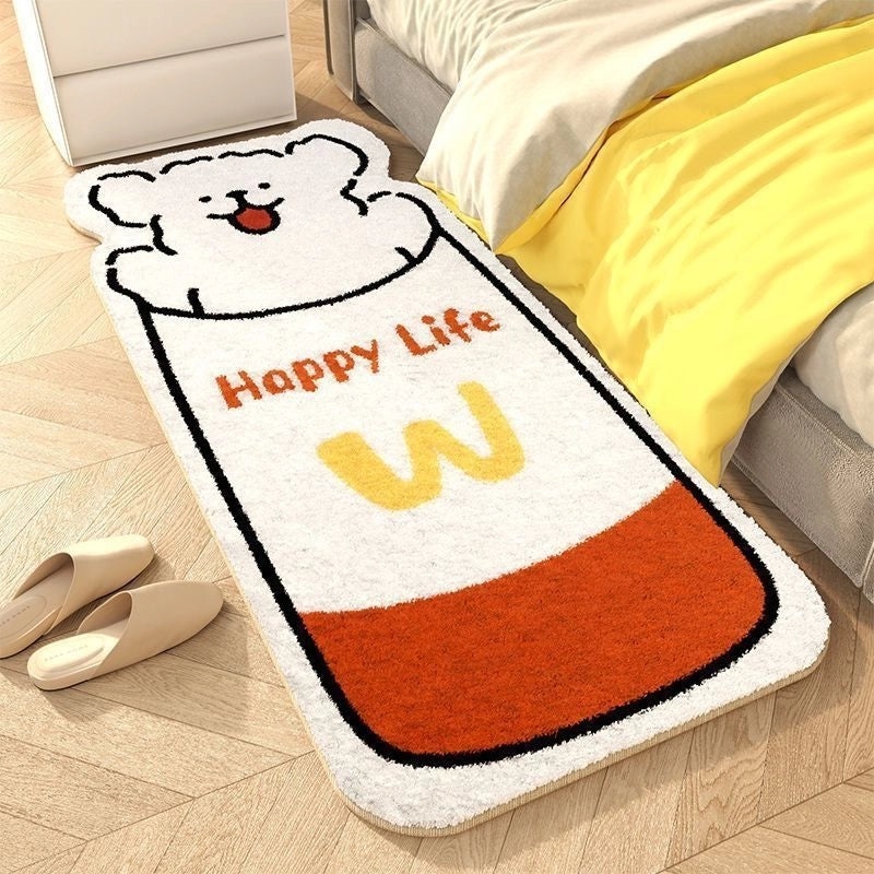 Cute Puppy Shaped Kids Bedroom Rug Soft Faux Cashmere Non-slip Carpet for Girls' Room Bay Window Mat|Home Decor Carpet