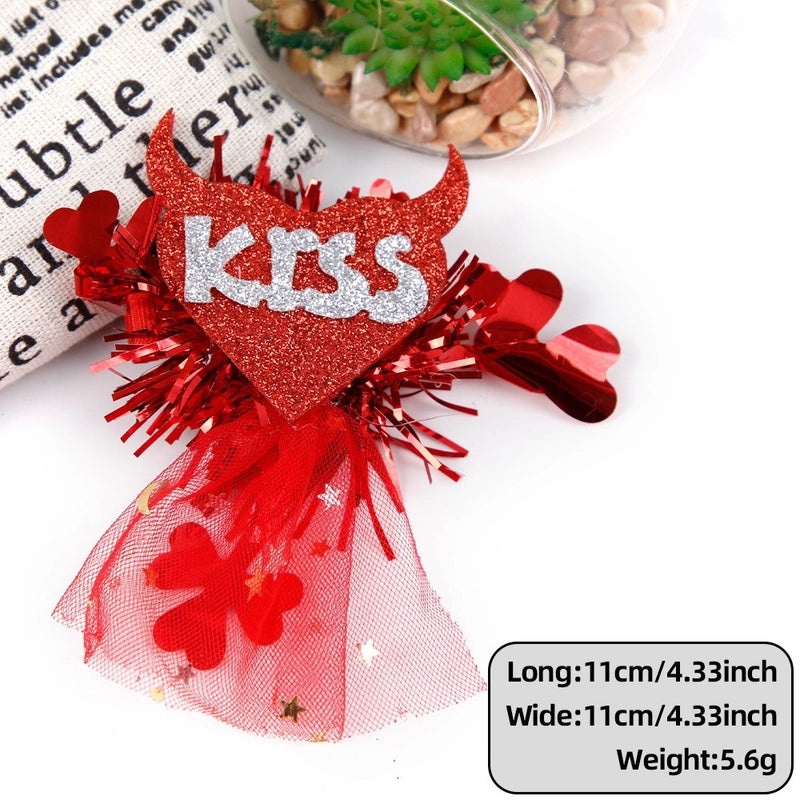 Valentine's Day Rose Heart Hairpin Classic Letter Design Felt Cloth Party Accessory 1 Piece|Hair Accessories