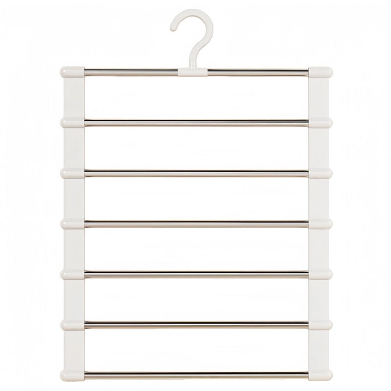 Multi-functional Stainless Steel Folding Pants Rack with Multi-layer Hanging Clips and Traceless Storage|Home Organization & Storage