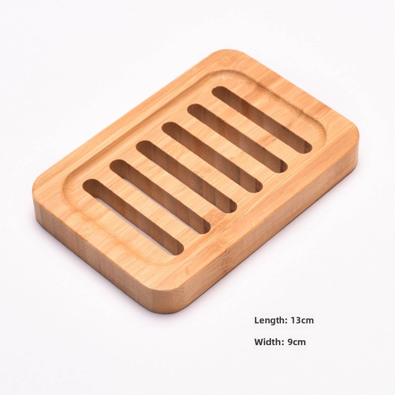 Bamboo Soap Dish with Drainage for Bathroom Hotel Use Simple Wooden Soap Tray Household Eco-friendly Design|Home & Kitchen > Bath > Bath Accessor