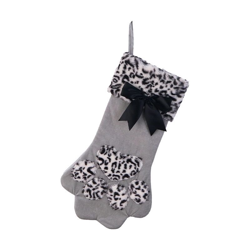 Plush Cat Claw Embroidered Christmas Socks Fireplace Decorations | Home Decor & Seasonal Accessories