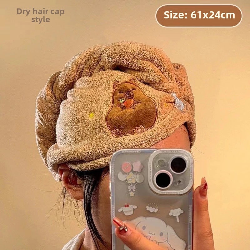 Cute Coral Fleece Quick-Dry Hair Turban for Women | Hair Care Accessories