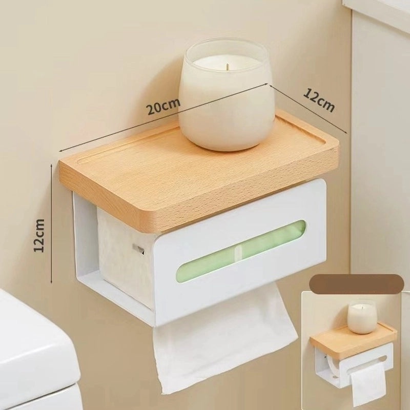 Elegant Solid Color Wooden and Aluminum Tissue Dispenser | Home & Living Accessories
