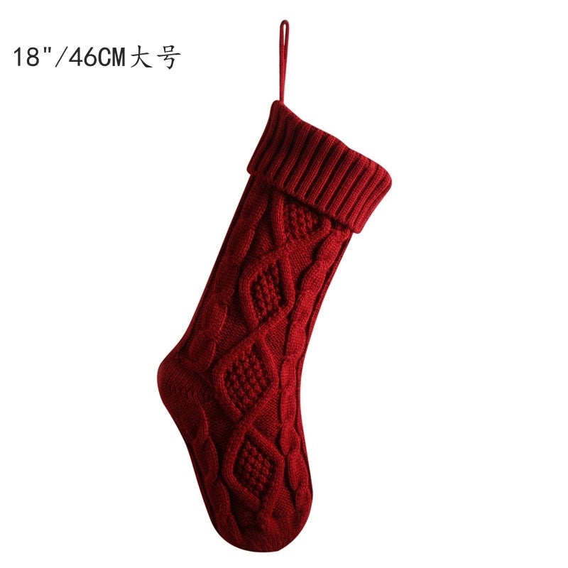 23pcs Knitted Wool Christmas Gift Bags Double-sided Diamond Pattern Large Colorful Candy Bags | Christmas Decorations