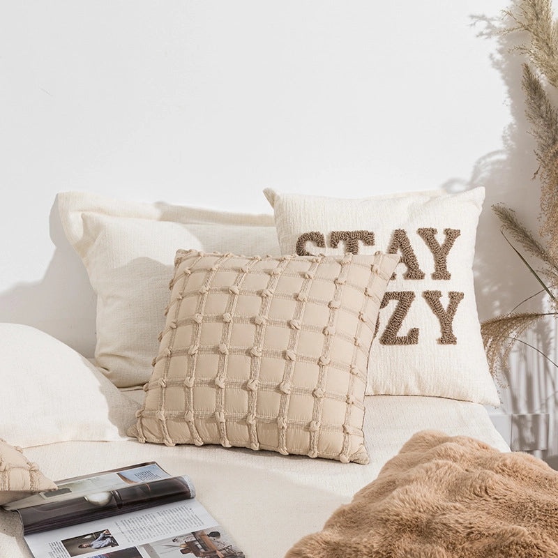 Solid Color Polyester Pillow Covers for Home Decor|Home Textiles & Bedding