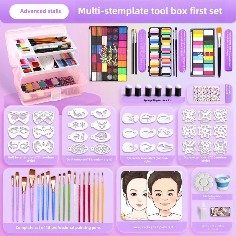 12-Color Face Paint Set for Kids Water-Soluble Safe Halloween Body Makeup|Children's Face Paint & Body Art
