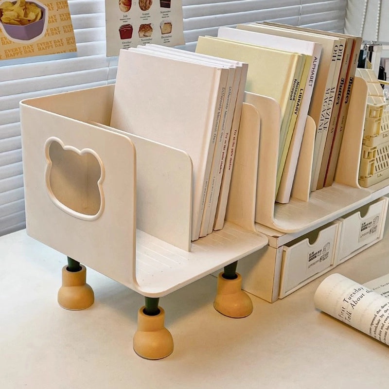 Modern Solid Color Bear-Shaped Plastic Book Stand for Daily Use|Home & Office Accessories