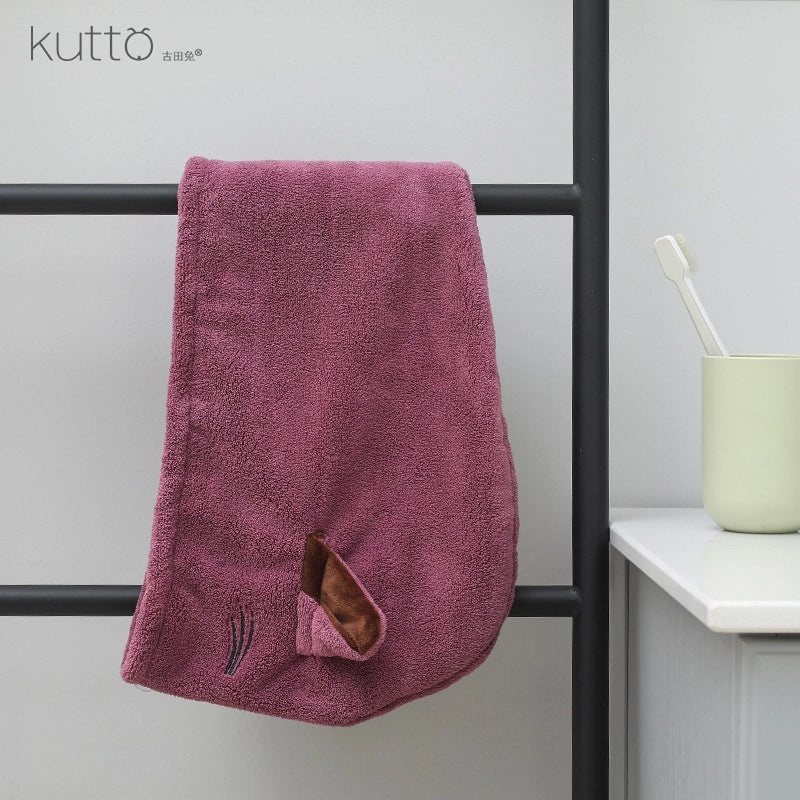 Coral Velvet Bamboo Charcoal Antibacterial Double-layer Hair Drying Towel Cap for Women | Hair Care Accessories