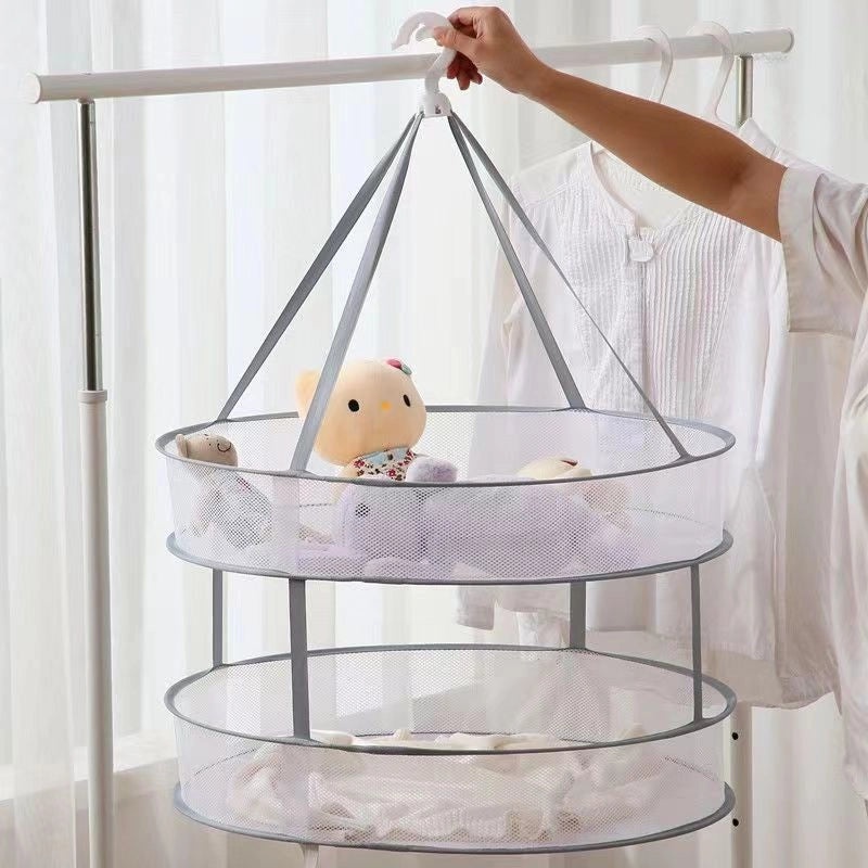 Clothes Drying Net for Socks and Cashmere Sweaters Flat Drying Rack with Pocket Household Laundry Basket|Home & Living