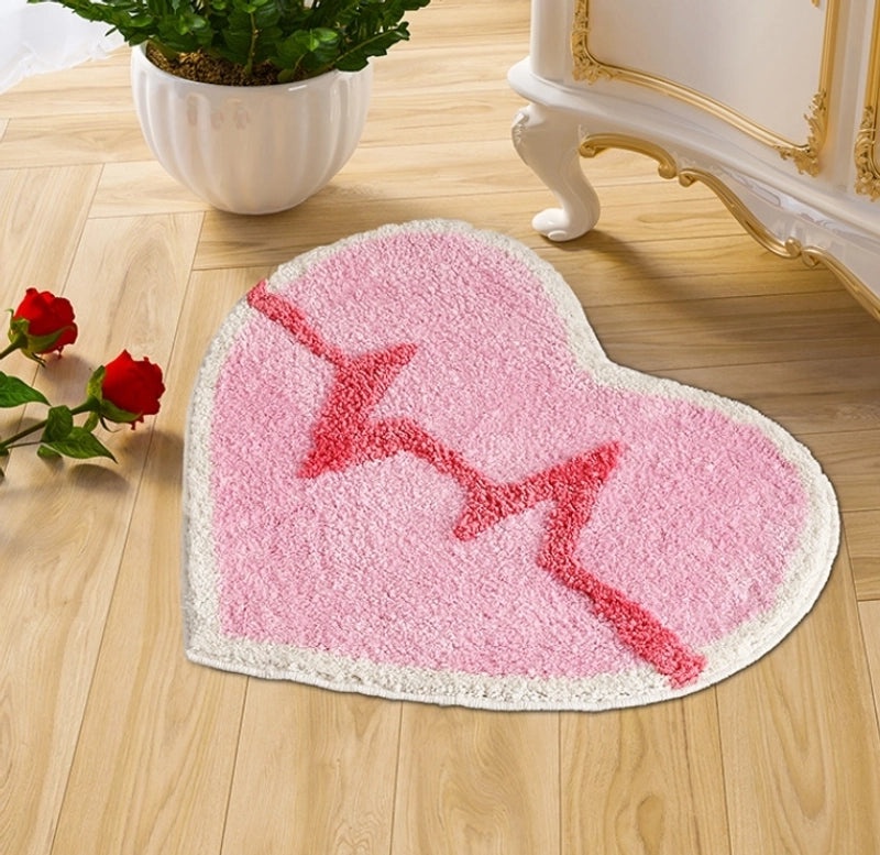 Valentine's Day Casual Elegant Heart-Shaped Polyester Bath Mat|Home Decor&Bathroom Accessories