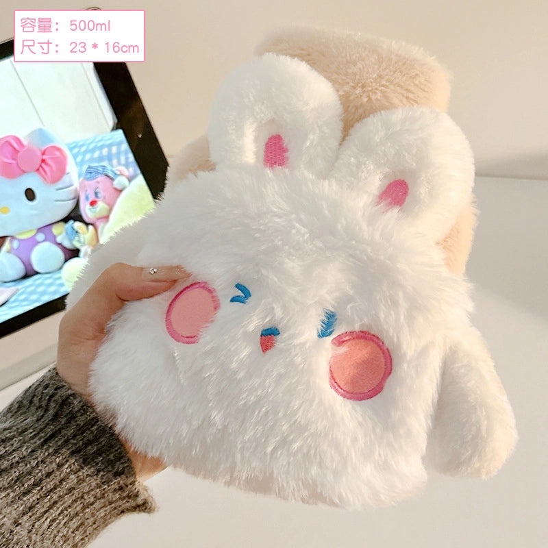 Cute Plush Water Injection Hot Water Bag Embroidered Student Hand Warmer Thickened Warm Doll|Home & Living Accessories
