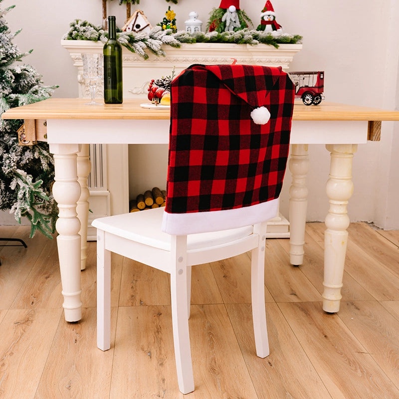 Holiday Minimalist Color Block Chair Cover Polyester Classic Style for Christmas Daily Use|Home Decor Accessories