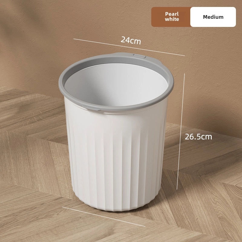 High-Quality Plastic Kitchen and Bathroom Trash Bin Large Uncovered Simple Design Pressure Ring|Home & Kitchen Storage