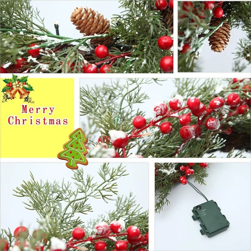 Christmas Rattan Wreath Holiday Ornament for Door Window Wall Outdoor Decoration|Home Decor