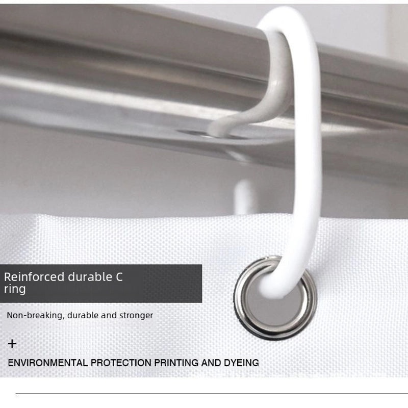 Solid Color Waterproof Shower Curtain Durable Bathroom Fabric Curtain Direct Sale|Bathroom Accessories