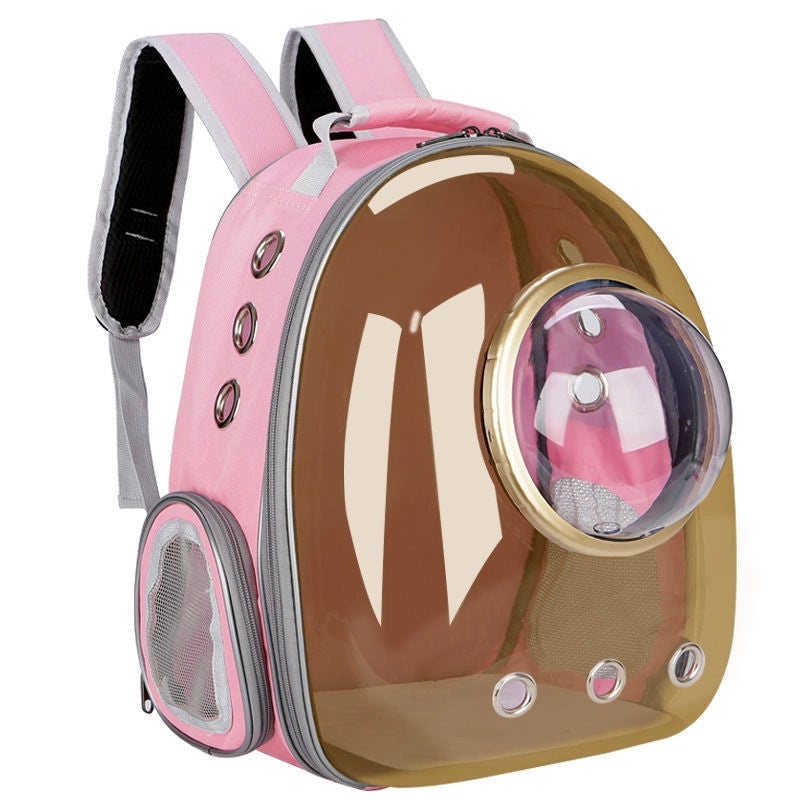 Minimalist Solid Color Pet Backpack Made of Durable PVC Oxford Cloth|Pet Carriers & Travel Bags