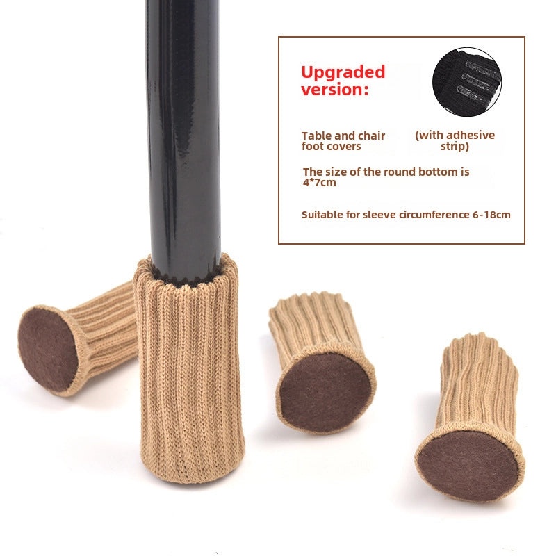 Knitted Silicone Wool Chair Foot Cover Thickened Non-slip Wear-resistant Floor Protector Felt Pad|Home Decor & Furniture Accessories