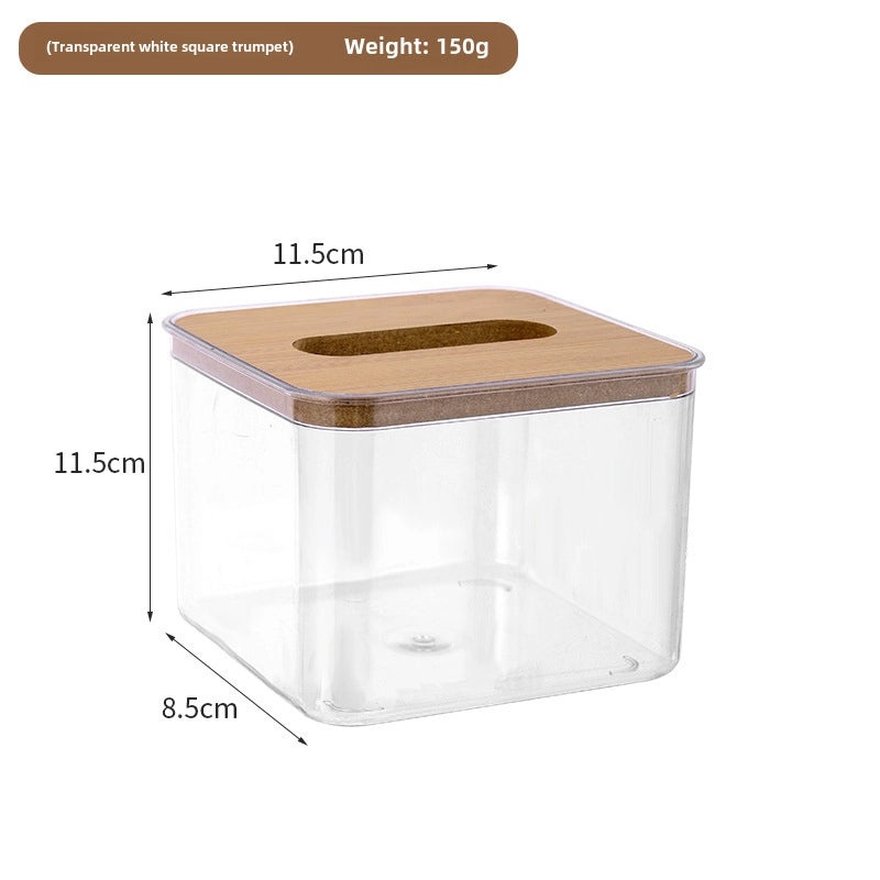 Nordic Style Transparent Composite Tissue Box Cover for Living Room and Dining Table | Home & Living Accessories