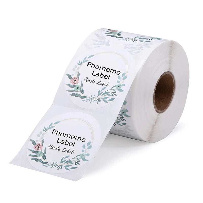 Phomemo Round Waterproof Thermal Label Paper Self-Adhesive Electronic Logistics Shipping Labels|打印耗材