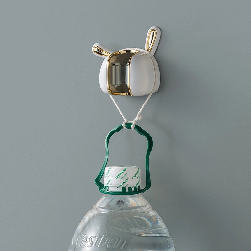 Light Luxury White Rabbit Mop Rack Wall-mounted Storage Hook Punch-free Strong Adhesive Broom Holder|Home Organization