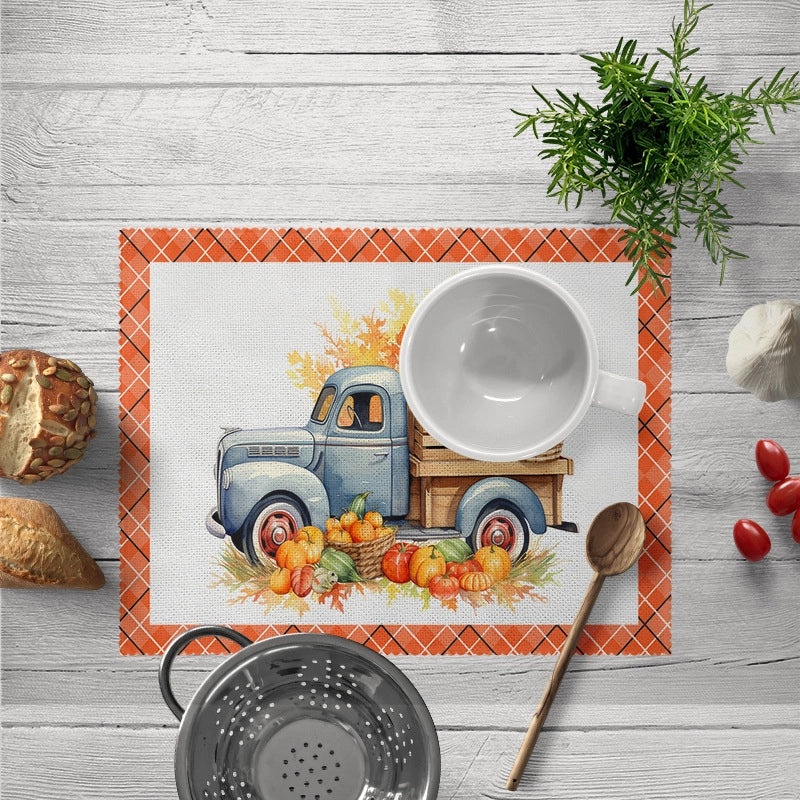 Halloween Pumpkin Skull Polyester Placemat Funny Decorative Dining Mat|Home Decor Tableware