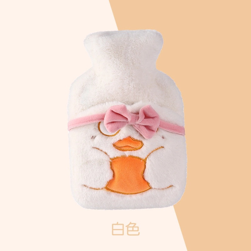 Cute Medium Plush Hot Water Bag with Velvet Cover Removable Washable Leak-Proof Hand Warmer|Home & Living Accessories
