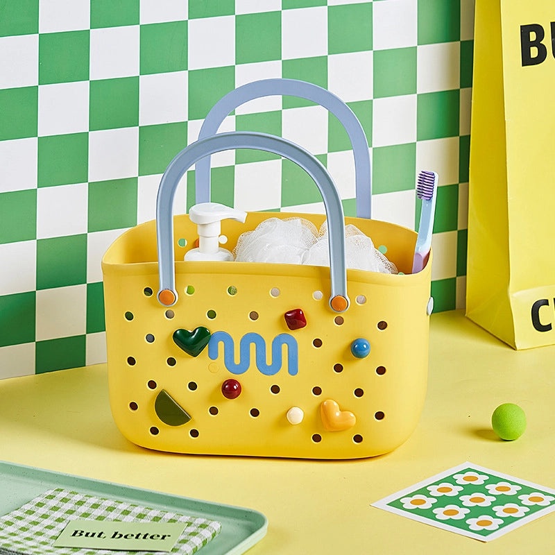 Portable Large Capacity Plastic Bathroom Storage Basket for Women | Bathroom Storage