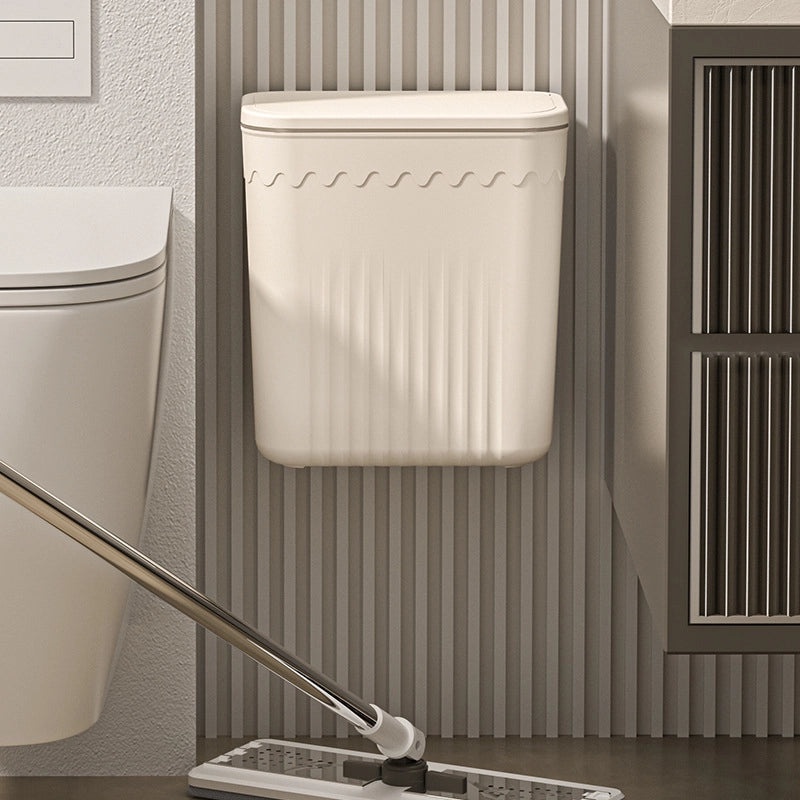 Punch-Free Wall Mounted Trash Can with Lid for Kitchen Bathroom Living Room | Home Organization & Storage