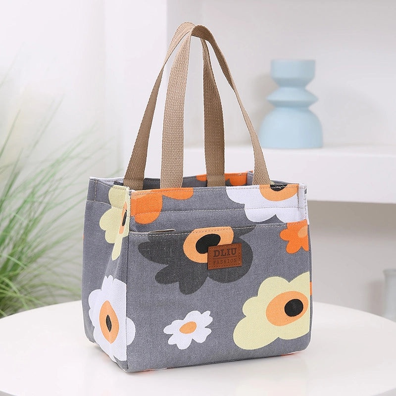 Portable Insulated Lunch Bag Large Capacity Cute Cartoon Printed Thickened Aluminum Foil Lunch Box Bag|Lunch Bags & Coolers