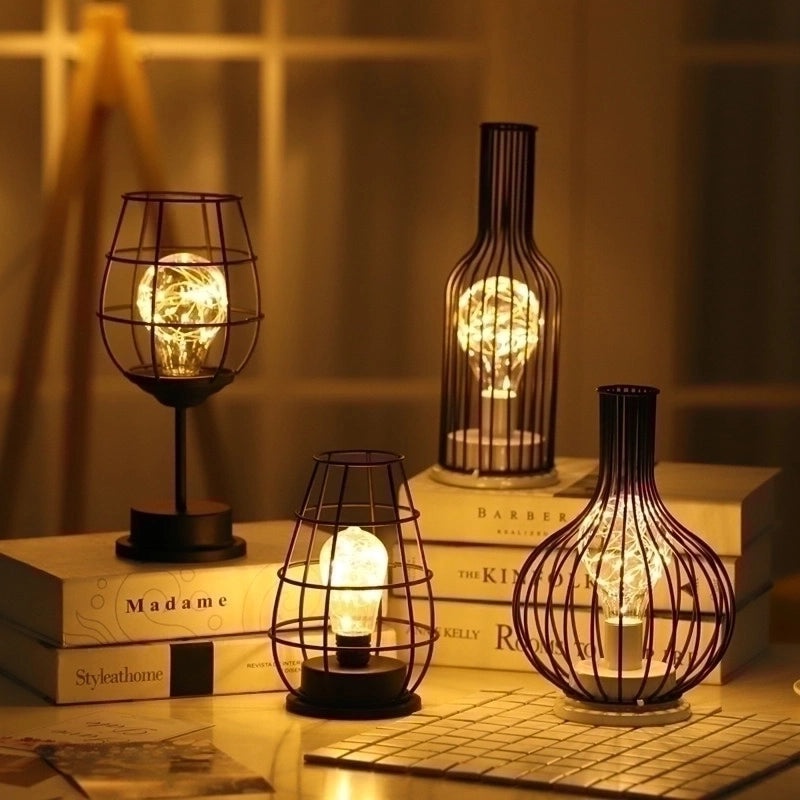 Minimalist Geometric Iron Night Lights for Indoor Parties | Home Decor Lighting
