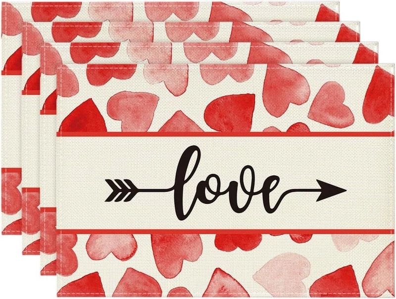 Romantic Heart-Shaped Rose Linen Cotton Blend Pillow Cover|Home Decor Accessories