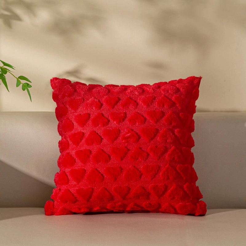 Elegant Heart Shaped Plush Pillow Covers for Sofa | Home Decor