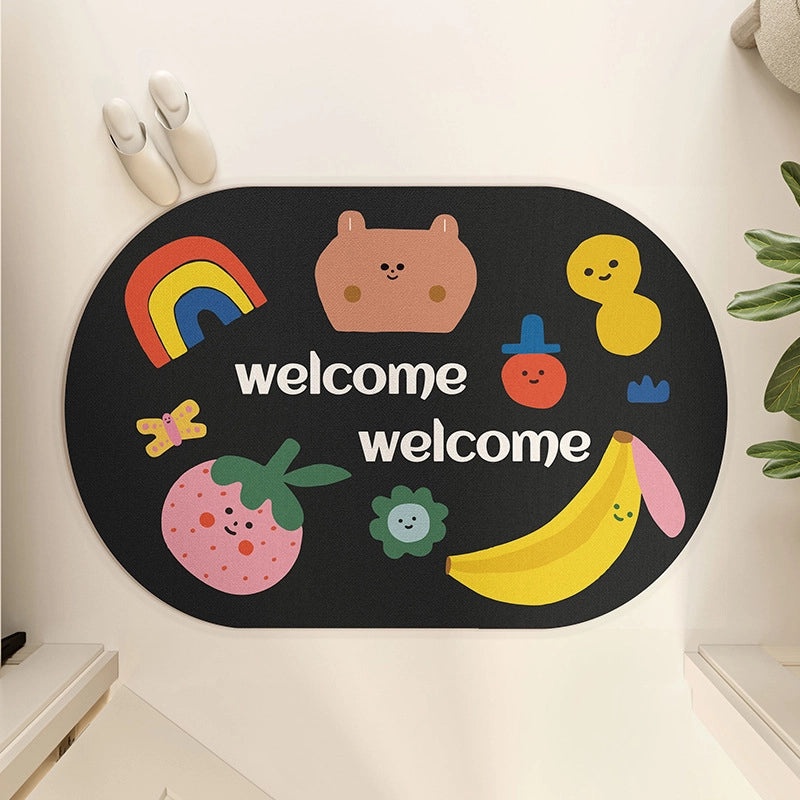 Cartoon Puppy Diatom Mud Absorbent Non-slip Quick-dry Bathroom Floor Mat|Home & Living Bathroom Accessories
