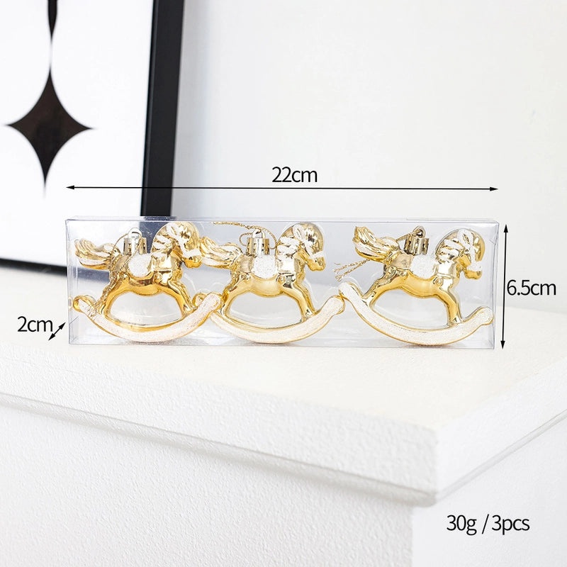Christmas Sweet Ball Horse Plastic Ornaments Set | Christmas Decorations