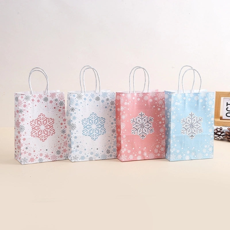 Christmas Snowflake Kraft Paper Gift Bags Cartoon Festival Party Favor Bags|Party Supplies