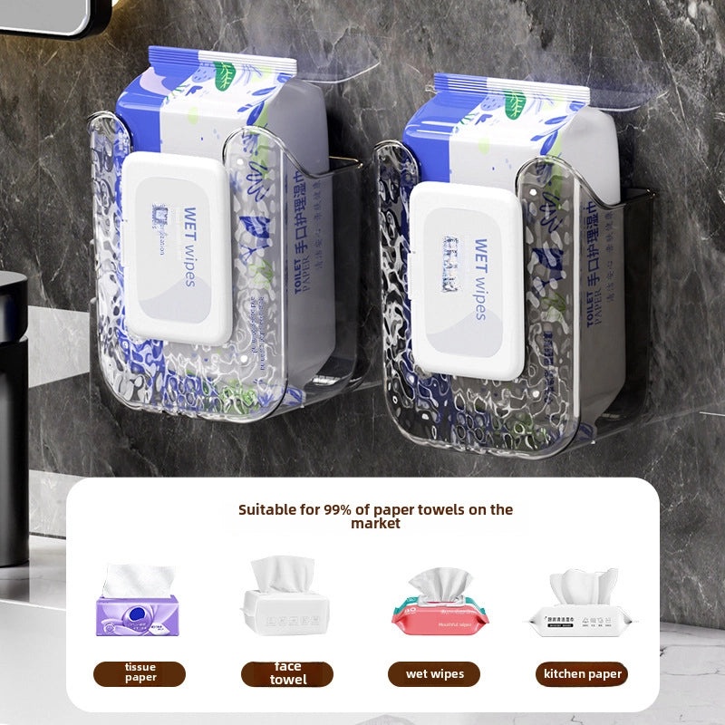 Wall-mounted Wet Wipes and Tissue Storage Box for Kitchen Bathroom Toilet | Home Storage & Organization
