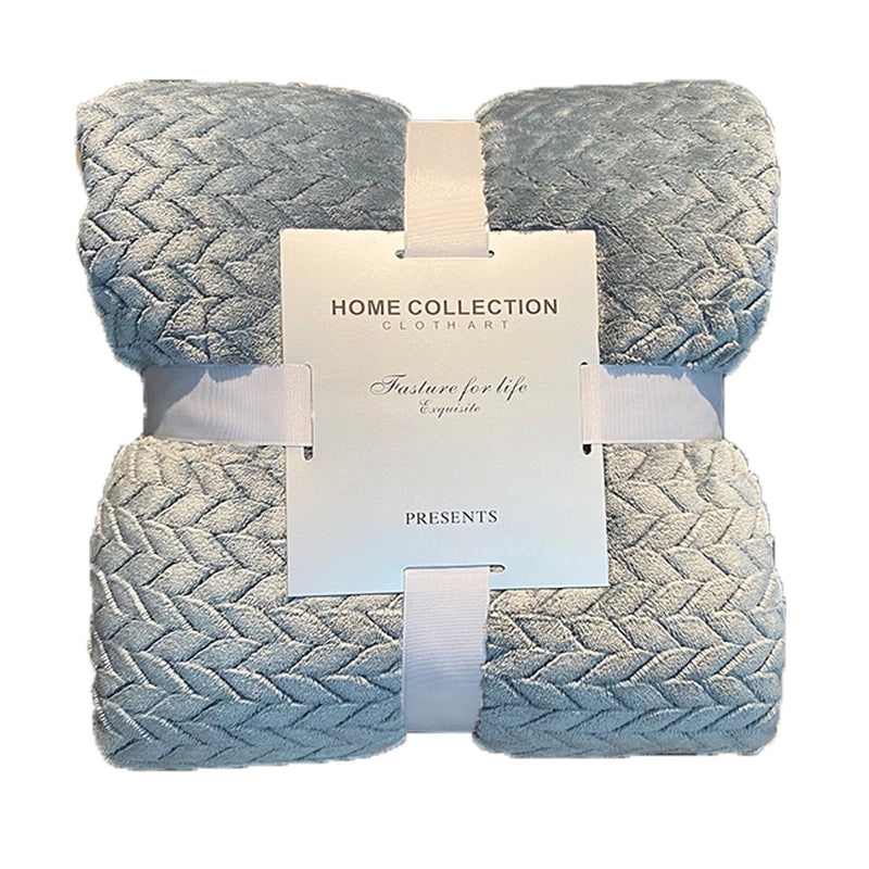 Coral Fleece Blanket with Wheat Ear Pattern Thickened Air-conditioning Nap Blanket Soft Single Double Bed Sheet Small Gift Blanket|Home Textiles