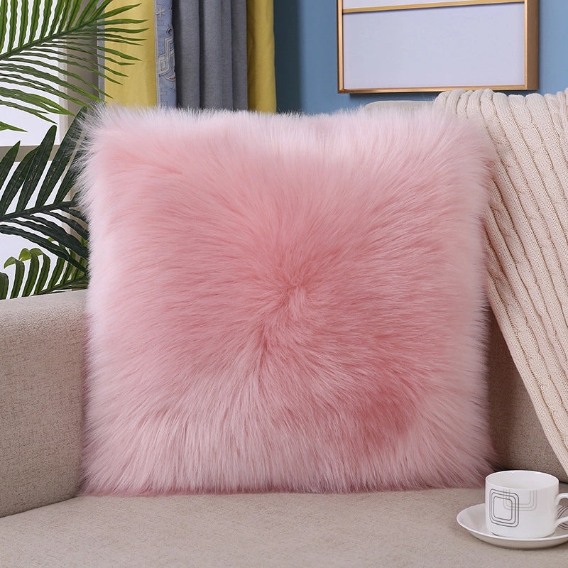 Nordic Plush Pillow Soft Solid Color Faux Wool Cushion Cover for Sofa Bedside Decorative Cushion|Home Decor Cushions