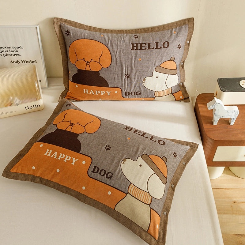 Adorable Animal Print Letter Lattice Cotton Pillow Covers for Couch & Sofa Decor | Home Decor Cushions