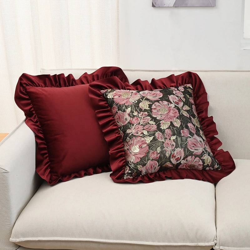 Minimalist Floral Polyester Throw Pillow Cover for Bedding | Home Decor Pillows