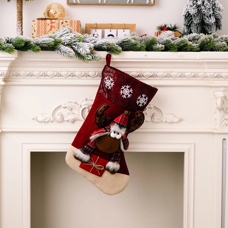 Christmas Santa Claus and Elk Hanging Ornaments Cute Festive Socks for Party Decoration|Christmas Decorations