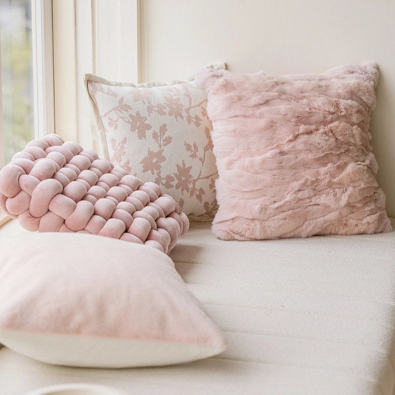 Light French Style Floral Sofa Pillowcase Nordic Pink Heart Cushion for Living Room Bedroom|Home Decor Pillows