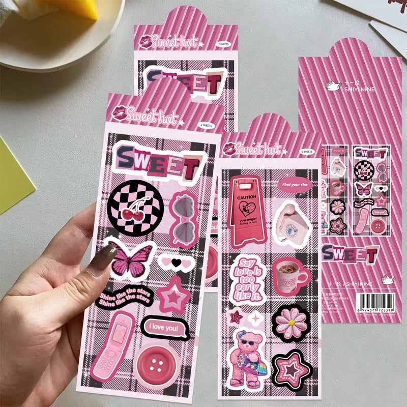 Star Cherry Butterfly Cute PET Stickers Set for Learning and Decoration|Home & Office Supplies