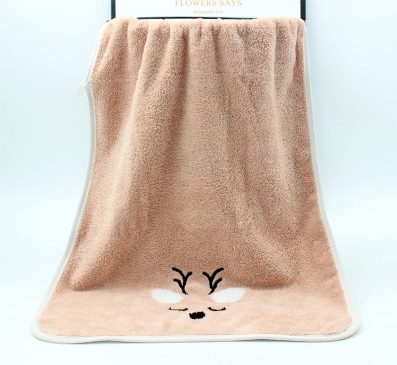 Adorable Cartoon Coral Fleece Bath Towels Soft Absorbent Bathroom Linen|Home & Bath Accessories