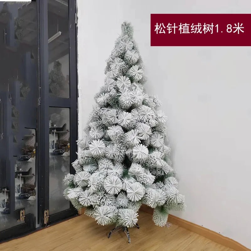 PVC Christmas Tree in Pink Blue Flocking Cedar 60-180cm Desktop Mall Decoration|Holiday Decor