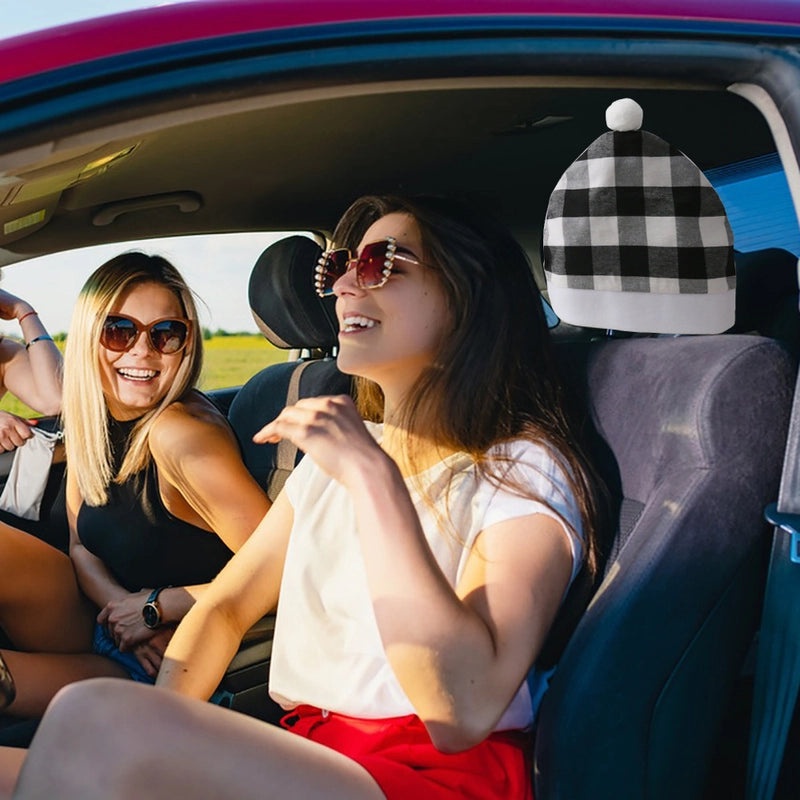 Christmas Plaid Thickened Car Back Cushion Chair Cover Soft Backrest Protector | Car Accessories