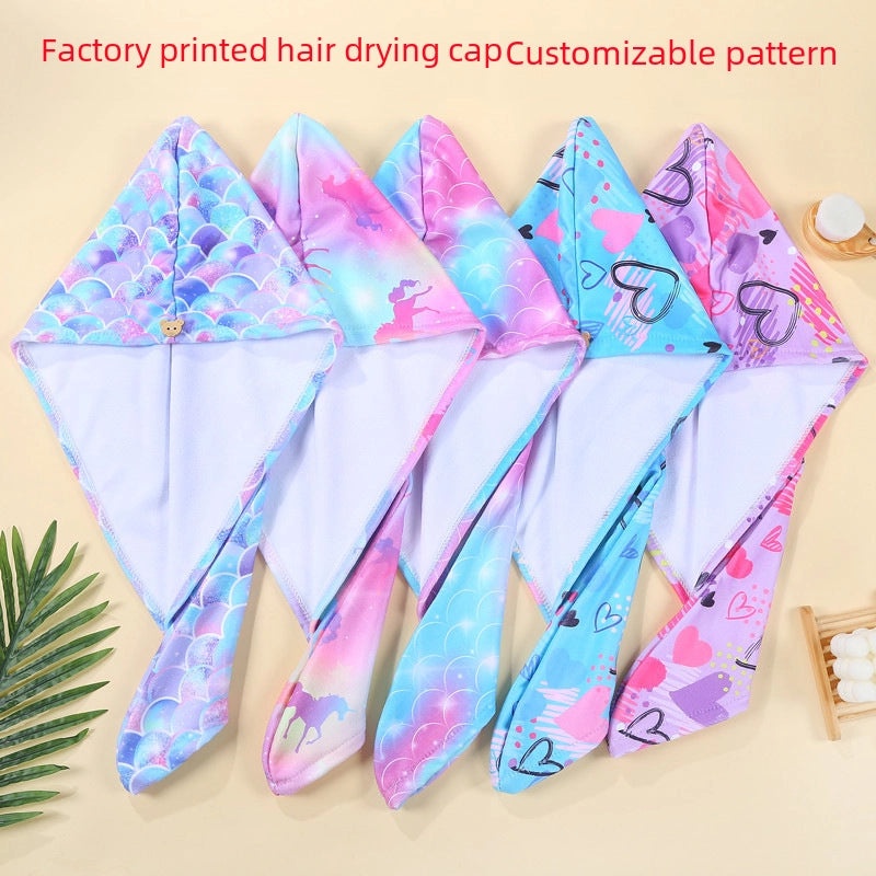Four Seasons Quick-Dry Absorbent Hair Towel Cap, Thickened Adult Bath Wrap with Printed Design|Home & Living Accessories