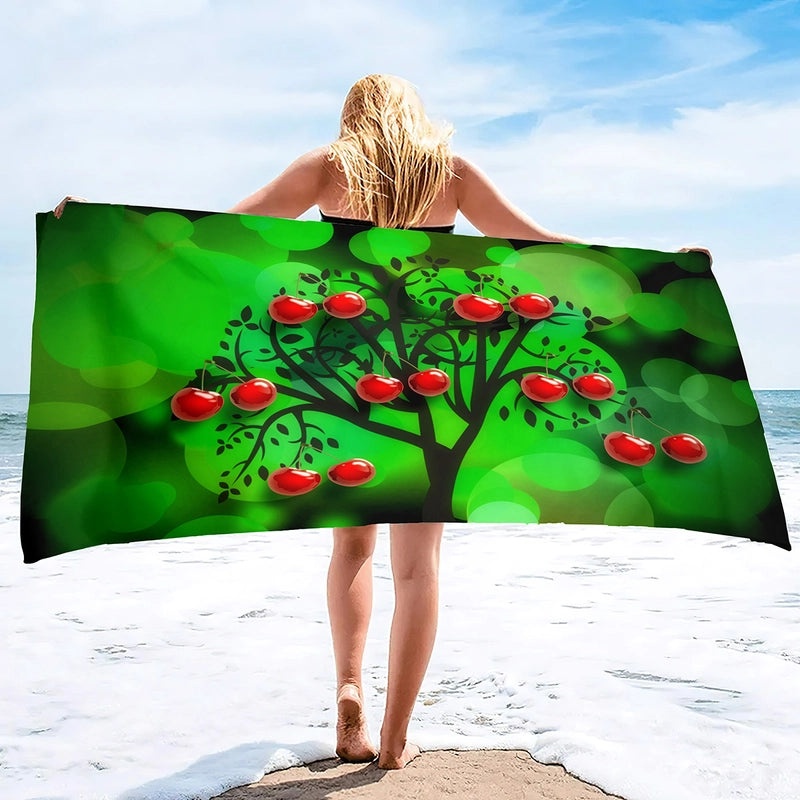 Adorable Cherry Patterned Superfine Fiber Towel | Home & Kitchen Towels