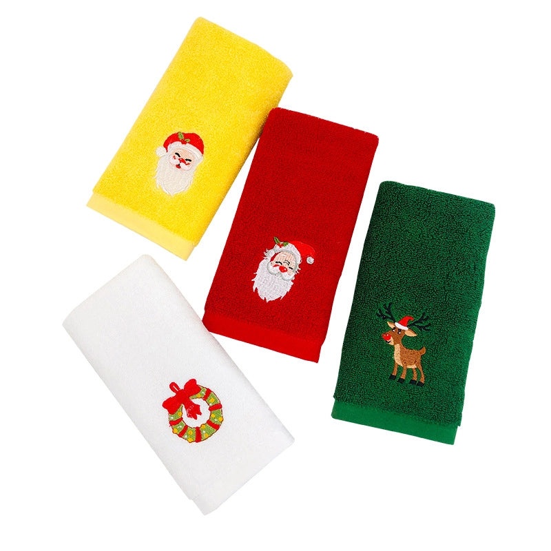 Personalized Embroidered Christmas Cotton Face Towel 32x45cm Soft Custom Gift Towel|Home & Living Bath Towels